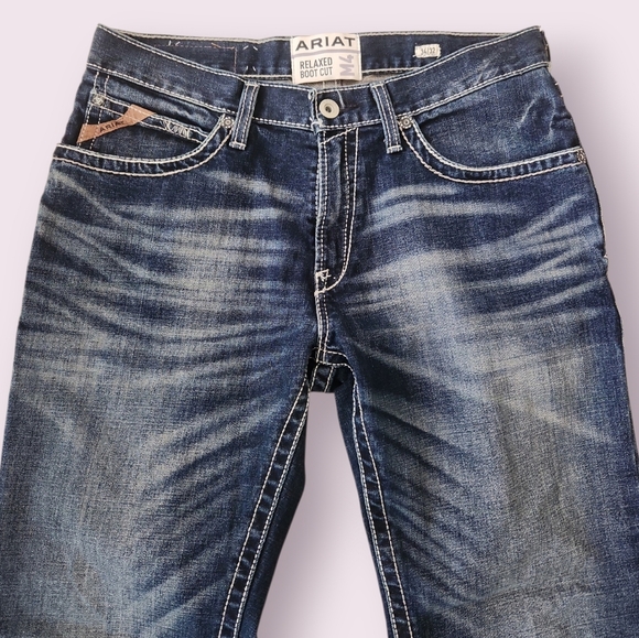 Ariat M4 Adkins Relaxed Boot Cut Jeans Turnout Wash Size 34 - Picture 2 of 11